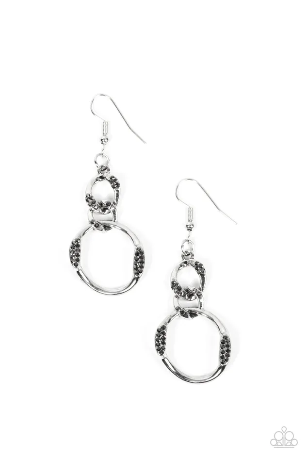 SELFIEMade Woman Silver Hematite Rhinestone Earrings Paparazzi Paparazzi Accessories Earrings SELFIEMade Woman Silver Hematite Rhinestone Earrings Paparazzi Paparazzi Accessories Earrings