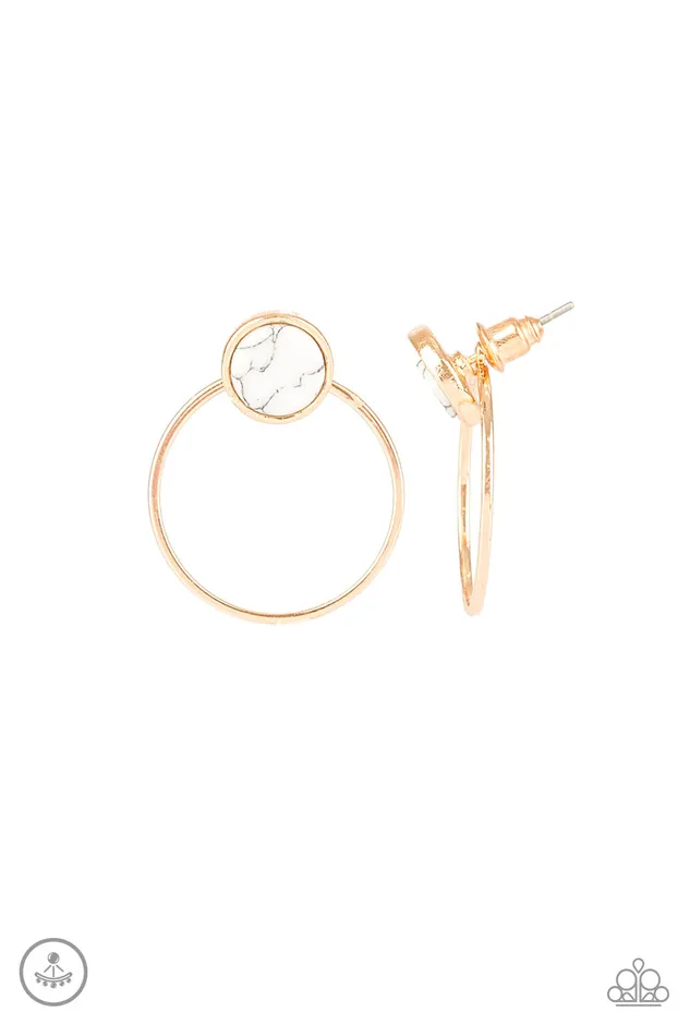 Simply Stone Dweller Gold Hoop Marble Stone DoubleSided Post Earrings Paparazzi Accessories Earrings Simply Stone Dweller Gold Hoop Marble Stone DoubleSided Post Earrings Paparazzi Accessories Earrings