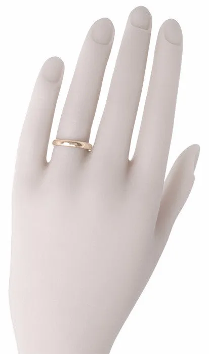 Size 8 3mm Half Round Vintage 14K Rose Gold Wedding Ring Antique Jewelry Mall Rings Size 8 3mm Half Round Vintage 14K Rose Gold Wedding Ring Antique Jewelry Mall Rings