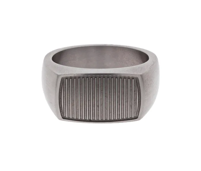 Skeies Jewelers Rings Stainless Steel Grooved Signet Ring