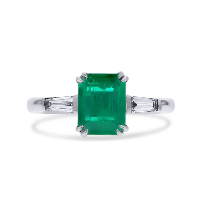 Skeies Jewelers Three Stone Emerald Engagement Ring Rings