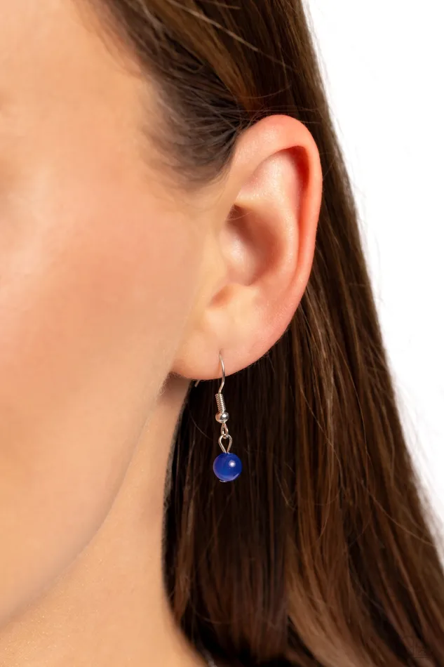 Soulful Serenity Blue Stone Silver Pendant Long Necklace Paparazzi Paparazzi Accessories Necklaces