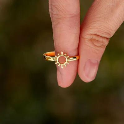Sun Shape 18K GoldPlated Ring Trendsi Rings