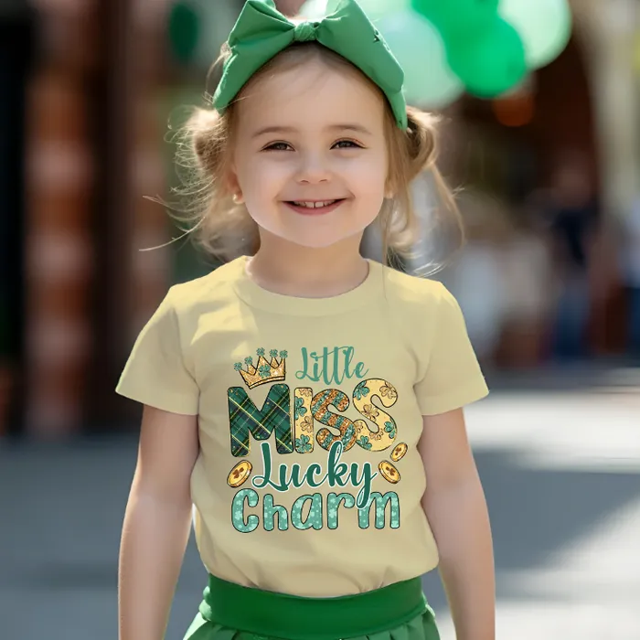 TeaShirt Shoppe Charm Necklaces Little Miss Lucky Charm Youth Toddler Graphic Tee