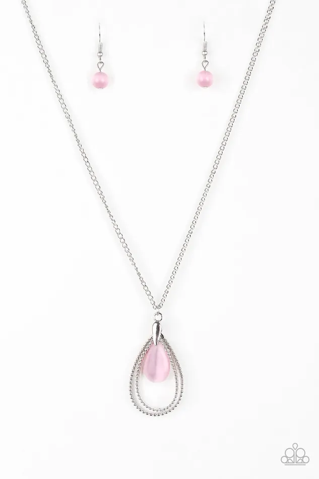 Teardrop Tranquility Paparazzi Pink Moonstone Silver Frame Teardrop Pendant Necklace Paparazzi Accessories Necklaces Teardrop Tranquility Paparazzi Pink Moonstone Silver Frame Teardrop Pendant Necklace Paparazzi Accessories Necklaces