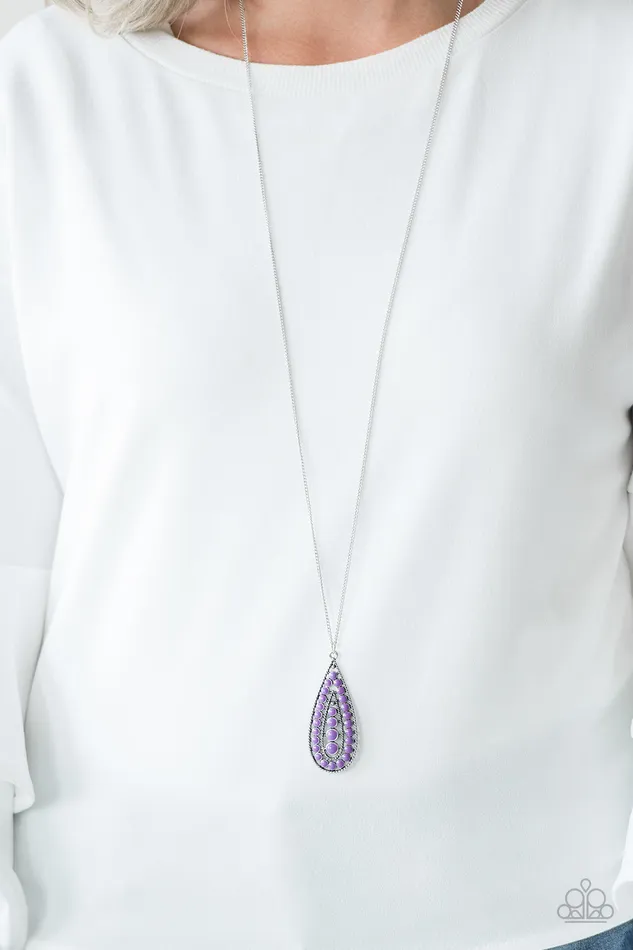 Tiki Tease Purple Silver Necklace Paparazzi Paparazzi Accessories Necklaces