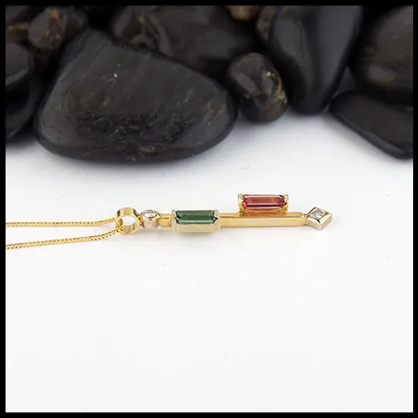 Tom Carter PreStyled Sets Gold Tourmaline Pendant