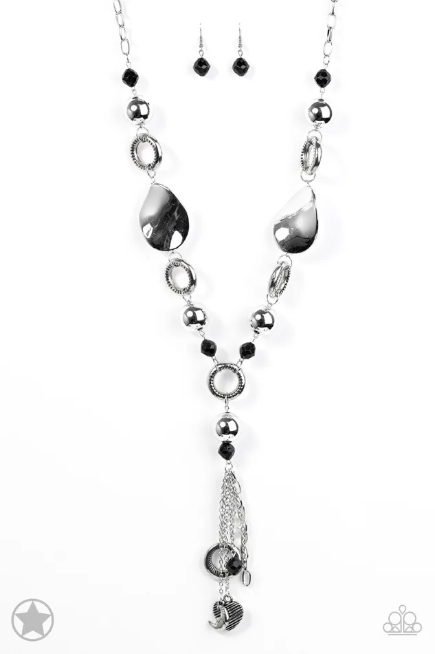 Total Eclipse of the Heart Paparazzi Silver and Black Bead Charm Y Necklace Paparazzi Accessories Necklaces Total Eclipse of the Heart Paparazzi Silver and Black Bead Charm Y Necklace Paparazzi Accessories Necklaces