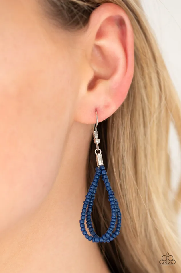 Totally Tonga Blue Seed Bead Layered Necklace Paparazzi Paparazzi Accessories Necklaces