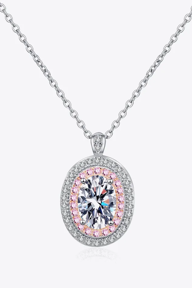 Trendsi 925 Sterling Silver RhodiumPlated 1 Carat Moissanite Pendant Necklace Necklaces Trendsi 925 Sterling Silver RhodiumPlated 1 Carat Moissanite Pendant Necklace Necklaces