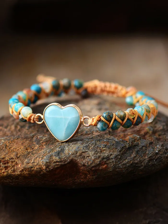 Trendsi Bracelets Heart Shape Beaded Bracelet