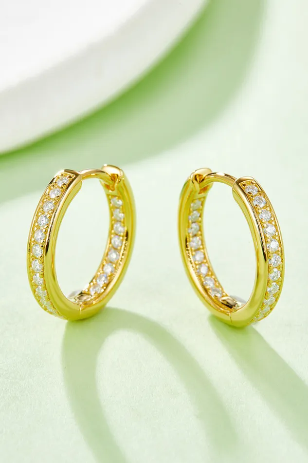 Trendsi Earrings Moissanite 925 Sterling Silver Huggie Earrings