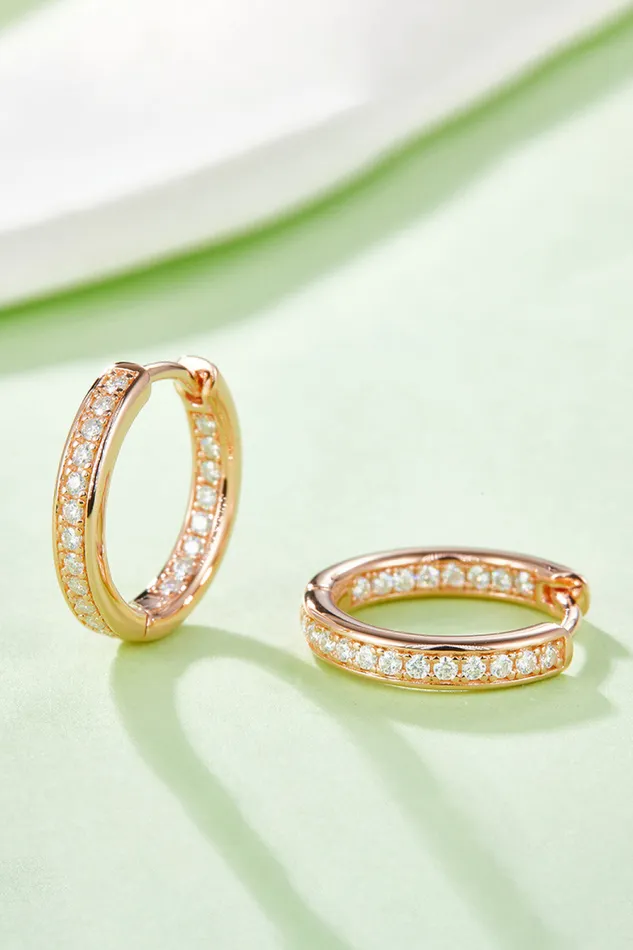 Trendsi Earrings Moissanite 925 Sterling Silver Huggie Earrings