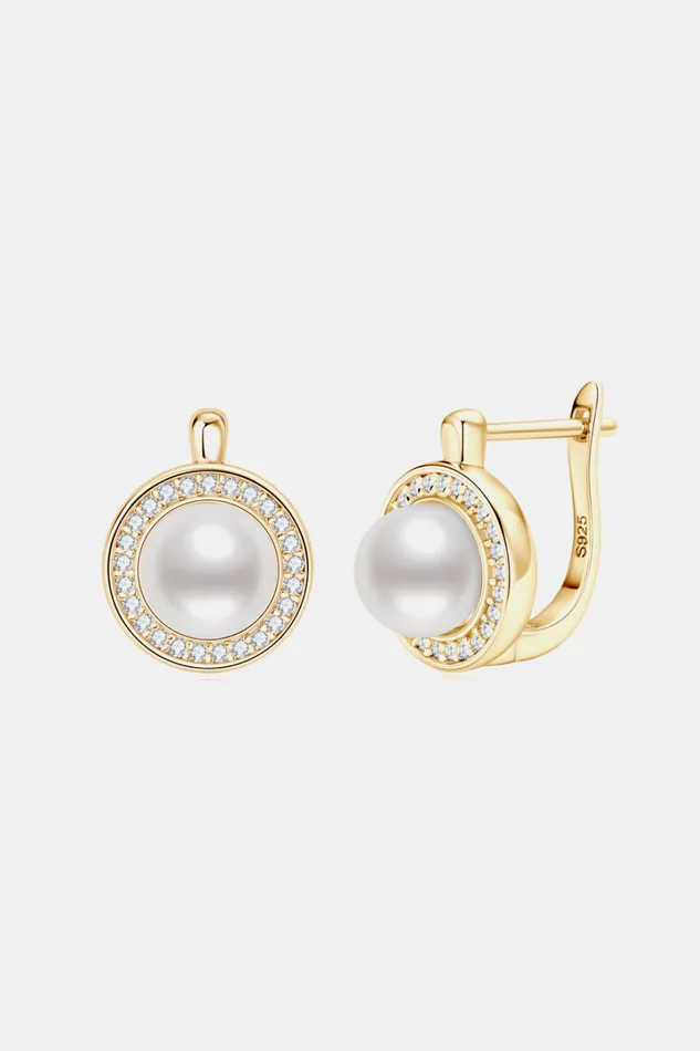 Trendsi Earrings Moissanite Pearl 925 Sterling Silver Earrings