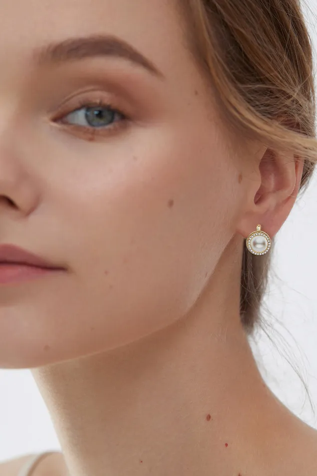 Trendsi Earrings Moissanite Pearl 925 Sterling Silver Earrings