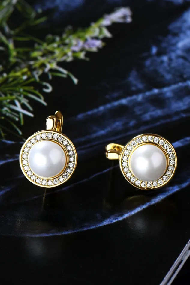 Trendsi Earrings Moissanite Pearl 925 Sterling Silver Earrings