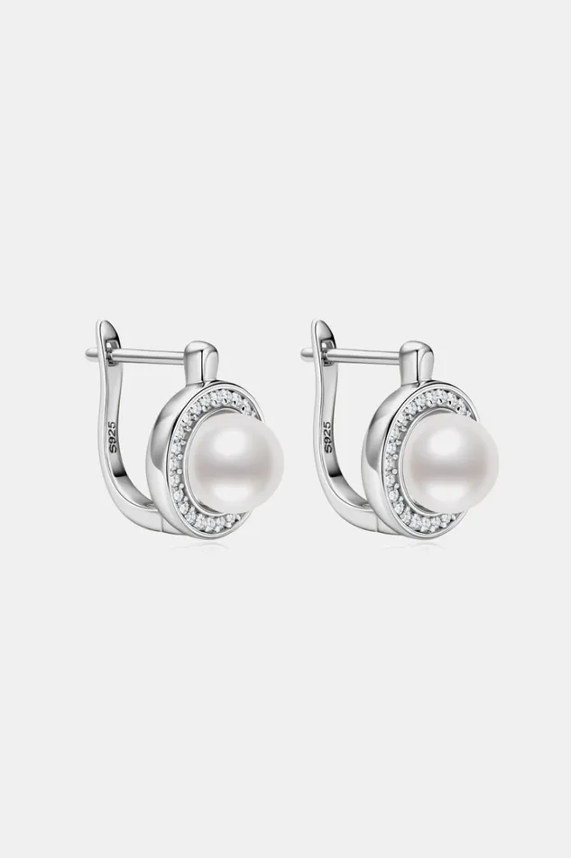 Trendsi Earrings Moissanite Pearl 925 Sterling Silver Earrings