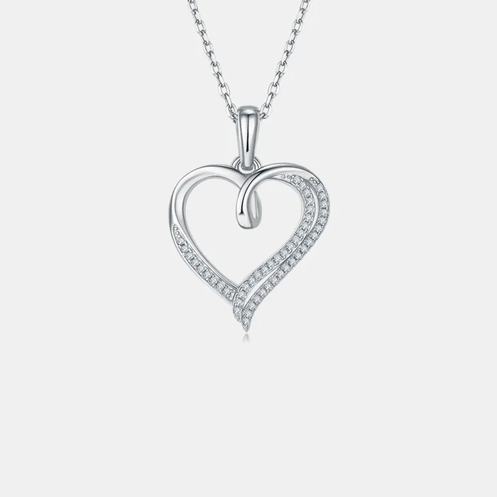 Trendsi Necklaces Moissanite 925 Sterling Silver Heart Shape Necklace Trendsi Necklaces Moissanite 925 Sterling Silver Heart Shape Necklace