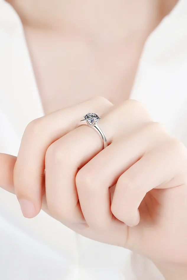 Trendsi Rings 15 Carat Moissanite Adjustable Ring