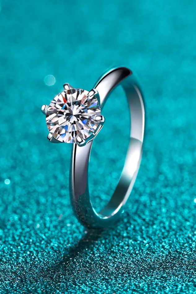 Trendsi Rings 15 Carat Moissanite Adjustable Ring