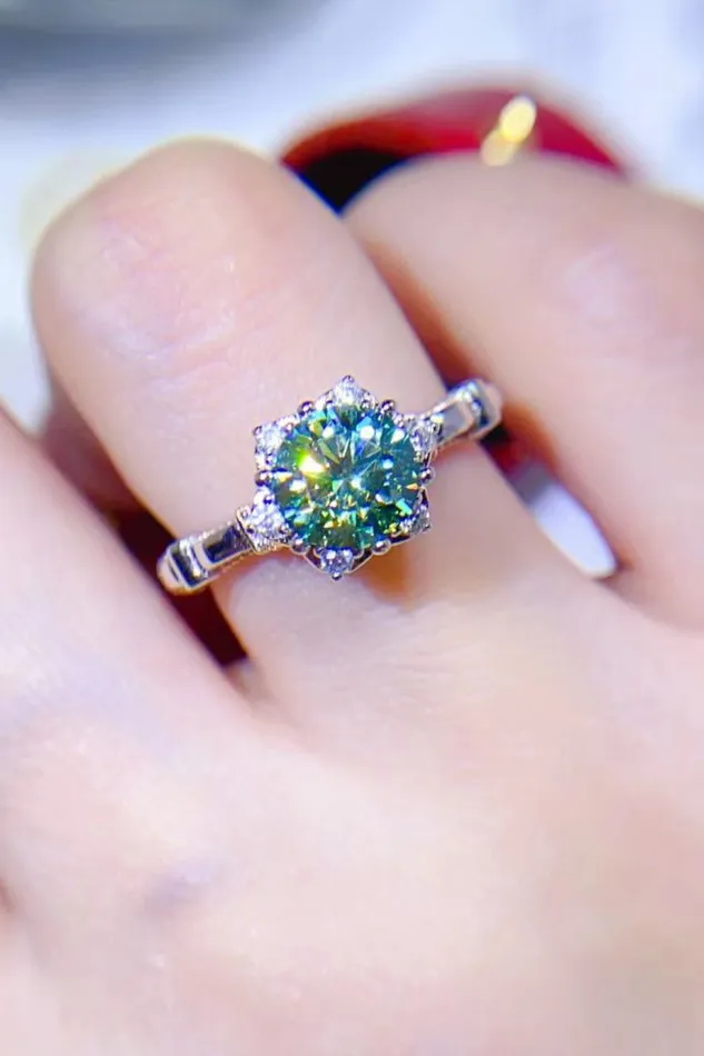 Trendsi Rings 1 Carat Moissanite 925 Sterling Silver Ring