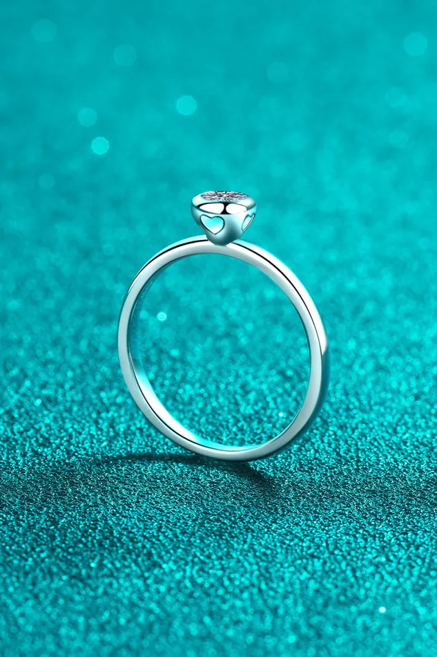 Trendsi Rings Moissanite RhodiumPlated Solitaire Ring