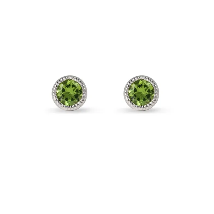 VICTORIA PERIDOT EARRINGS IN WHITE GOLD Penwarden Fine Jewellery Earrings