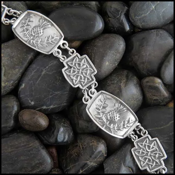 Walker Metalsmiths Bracelets Thistle and Celtic Knot Link Bracelet