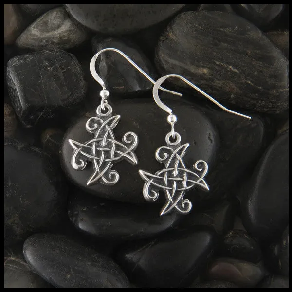 Walker Metalsmiths Celtic Jewelry Earrings Spiral Celtic Knot Earrings in Silver