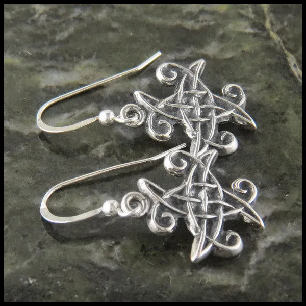 Walker Metalsmiths Celtic Jewelry Earrings Spiral Celtic Knot Earrings in Silver