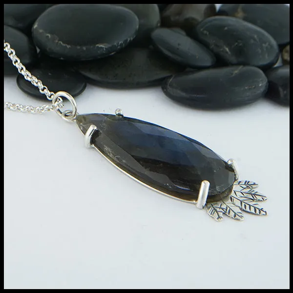 Walker Metalsmiths Celtic Jewelry Necklaces Rose Cut Labradorite Pendant