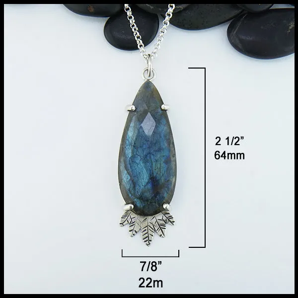 Walker Metalsmiths Celtic Jewelry Necklaces Rose Cut Labradorite Pendant