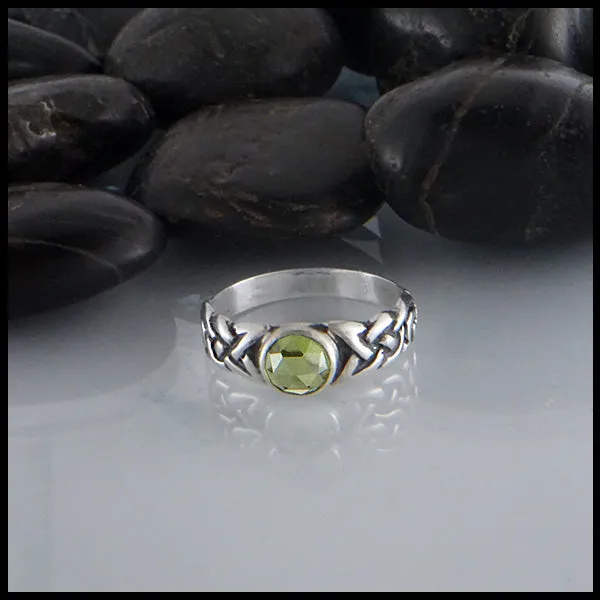 Walker Metalsmiths Limited Edition Ban Tigherna Ring with Rose Cut Peridot Rings