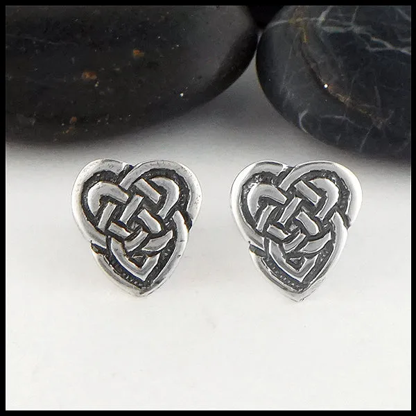 Walker Metalsmiths Maggies Heart Knot Drop or Post Earrings in Silver Earrings