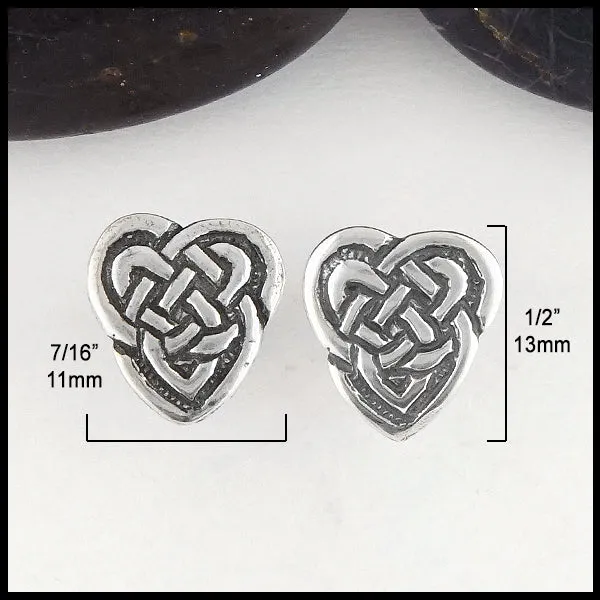 Walker Metalsmiths Maggies Heart Knot Drop or Post Earrings in Silver Earrings