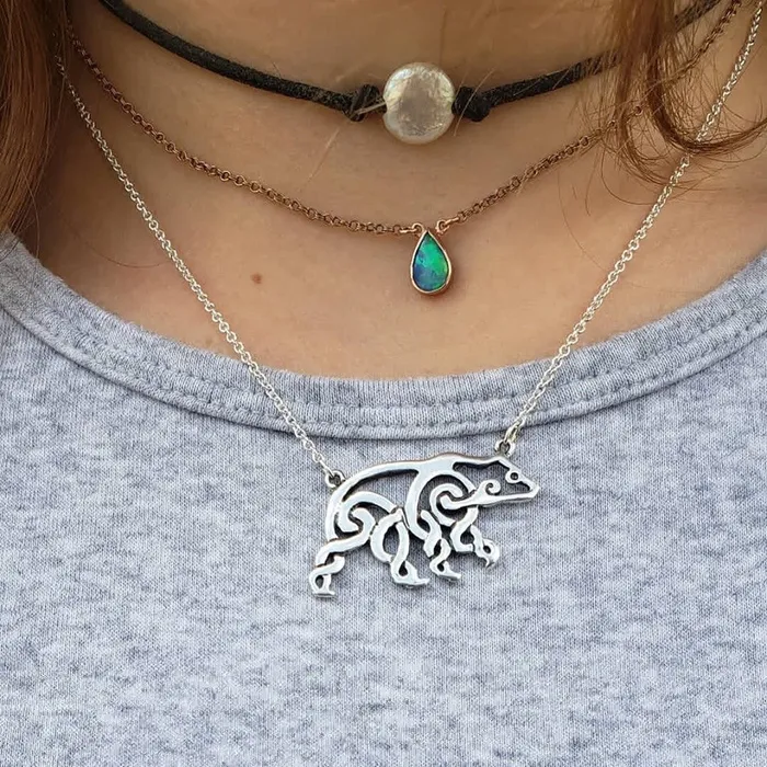 Walker Metalsmiths Necklaces Celtic Bear Necklace