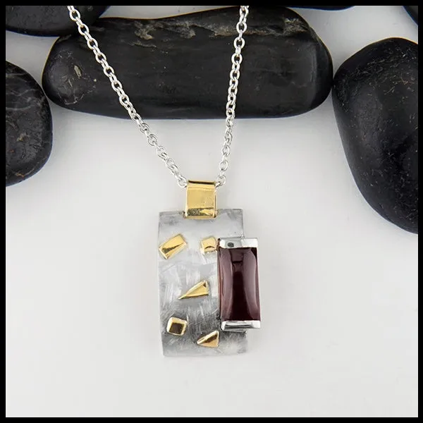 Walker Metalsmiths Necklaces Custom Sterling Silver and Garnet Pendant