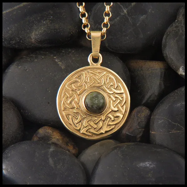 Walker Metalsmiths Necklaces Wheel of Life Pendant in Gold with Gemstone