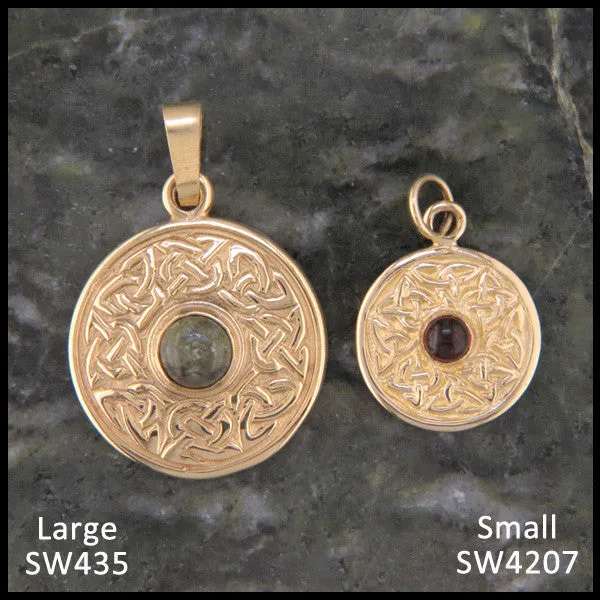 Walker Metalsmiths Necklaces Wheel of Life Pendant in Gold with Gemstone