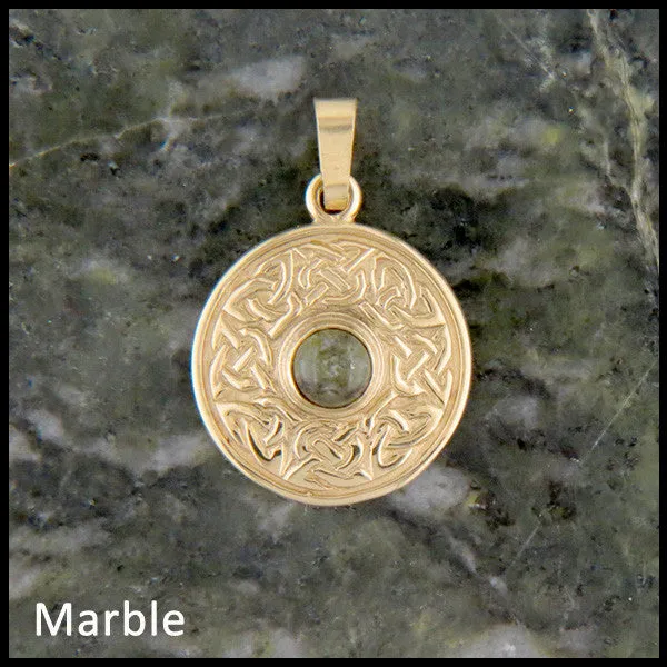 Walker Metalsmiths Necklaces Wheel of Life Pendant in Gold with Gemstone