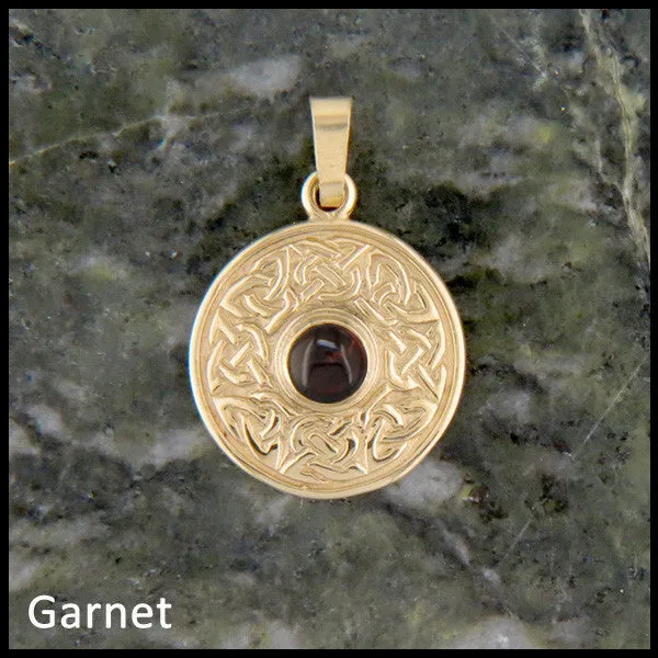 Walker Metalsmiths Necklaces Wheel of Life Pendant in Gold with Gemstone