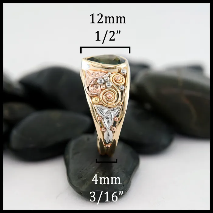 Walker Metalsmiths Rings Green Sapphire Custom Frame Ring