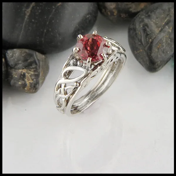 Walker Metalsmiths Rings Raspberry Rhodolite Garnet Cathedral Ring in Gold