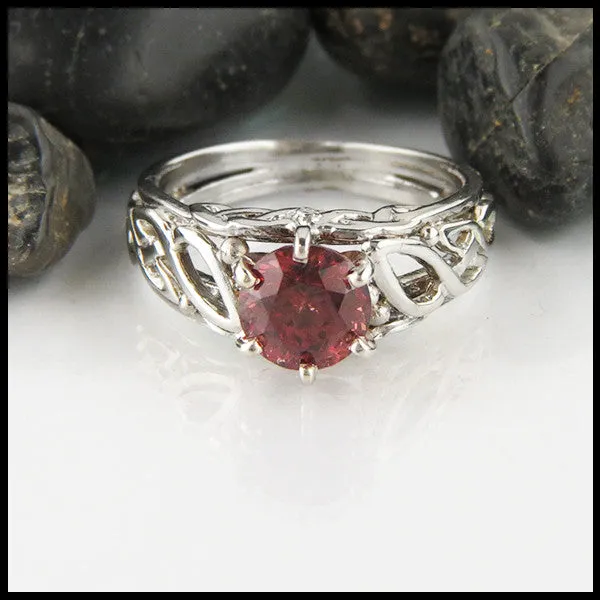 Walker Metalsmiths Rings Raspberry Rhodolite Garnet Cathedral Ring in Gold