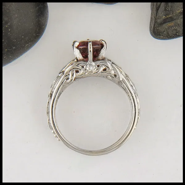 Walker Metalsmiths Rings Raspberry Rhodolite Garnet Cathedral Ring in Gold
