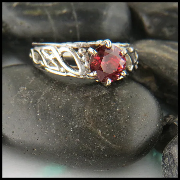 Walker Metalsmiths Rings Raspberry Rhodolite Garnet Cathedral Ring in Gold
