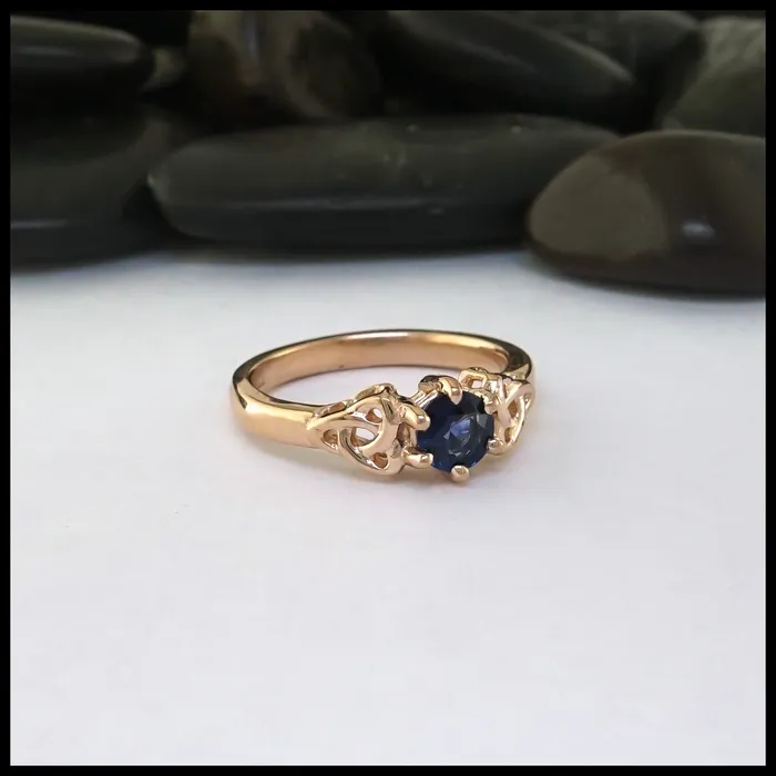 Walker Metalsmiths Rings Trinity Knot Ceylon Sapphire Ring