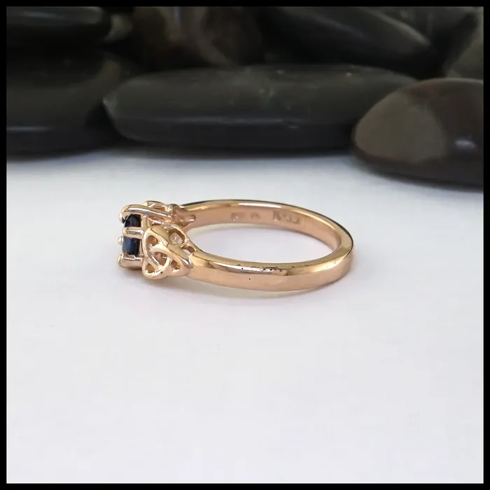 Walker Metalsmiths Rings Trinity Knot Ceylon Sapphire Ring