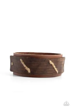 Western Legend Brown Leather Urban Wrap Bracelet Paparazzi Paparazzi Accessories Bracelets